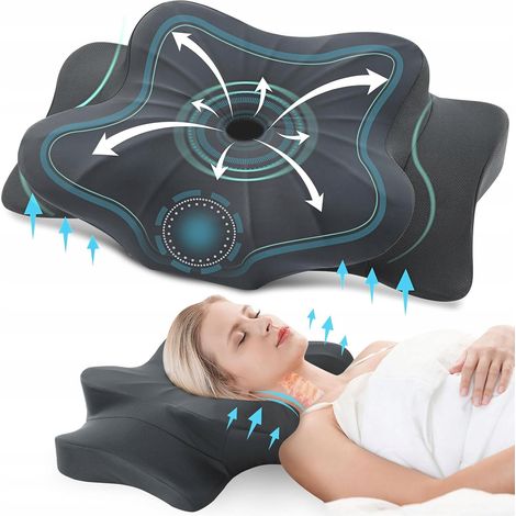 Almohada ergonómica Donama negra de espuma viscoelástica de 63 cm x 38 cm. (1/5)
