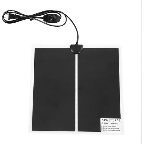 Alfombrilla calefactora con termostato automático, de plástico resistente, para reptiles, perros y gatos. (1/5)