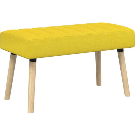 Channel-Tufted Bench Light Yellow 80 x 40 x 46 cm Fabric vidaXL