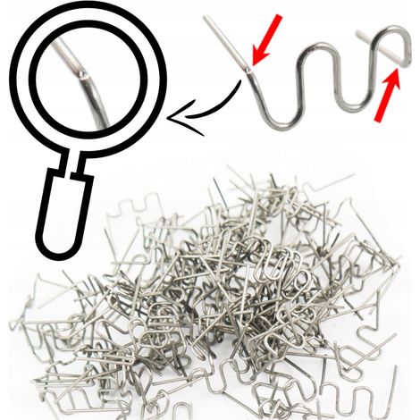 Punti metallici per plastica RS28C 100 pezzi piatti Piccola onda 0,8 mm Taglio (1/5)