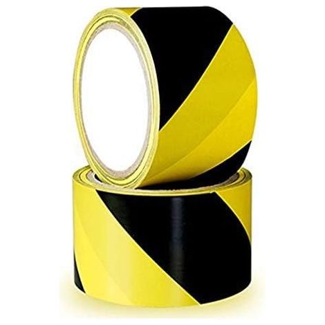 Ruban de Signalisation 2 Rouleaux 45mm x 20m Ultra Adhésif Jaune et Noir Marquage au Sol Haute Visibilité Anti-Rayures Bande Avertissement pour Délimitation Sécurisée (1/5)