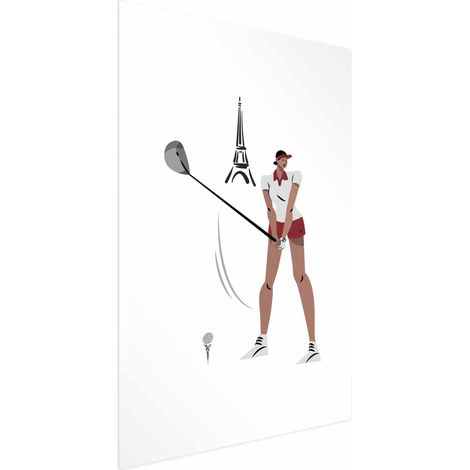 Poster - Illustrazione di un giocatore di golf con la Torre Eiffel sullo sfondo. (1/4)