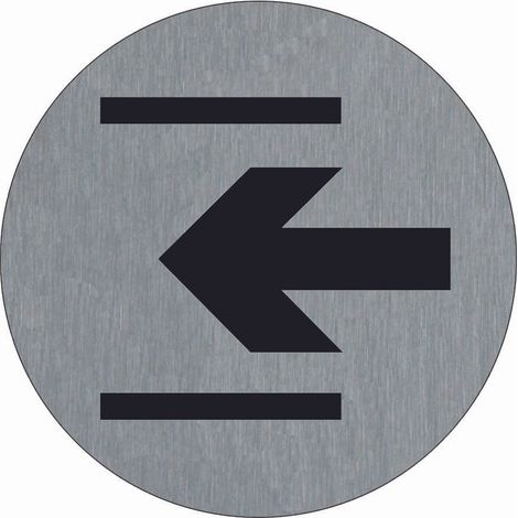 Plaque de porte Entrée (symbole) - Aluminium brosse Ø75mm - 4383149