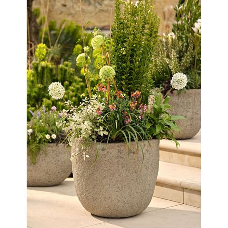Garden Trading Cranford Planter Plant Flower Tree Pot 42cm Grey Cement Style (1/4)