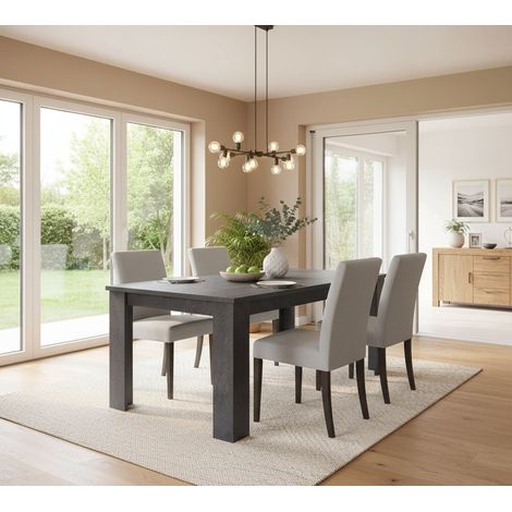 Tavolo Allungabile - 12 Posti Allungabile, Grigio Ardesia, -, 210x90x75h cm Tulcan