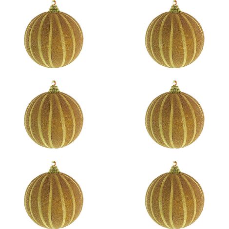 6 Stk. Weihnachtbaumkugeln Stern 10 cm Gold-MYW53772-3-gold (1/2)