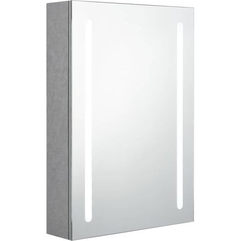 LED-Spiegelschrank fürs Bad Betongrau 50x13x70 cm vidaXL