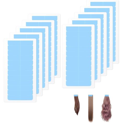 240 Pcs Bande Adhesive Extension Double Face Pour Extensions De Cheveux,Ruban Adhésif De Remplacement,Bleu,Haute Adhésion,Facile à Utiliser,Adapté Aux Extensions De Perruques,Cheveux (1/5)