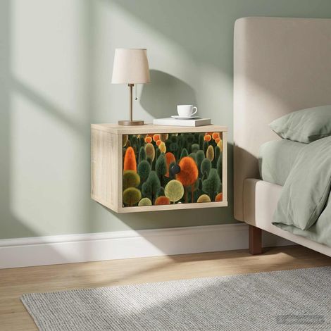 vidaXL Mesita de noche de pared ZAANDAM Roble Sonoma 36 x 33 x 25 cm (1/5)