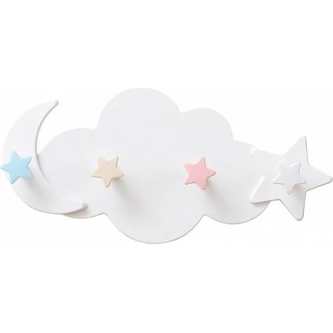Crochets pour Porte-Manteau étoile et Lune4 EnfantPorte-Manteau Mural en sans perçage 1 pcs Plastique (1/4)
