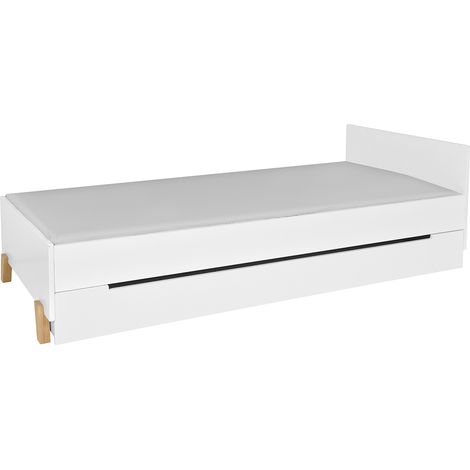 Lit 90x200 sommier et tiroir inclus Novelies Zara Blanc (1/4)