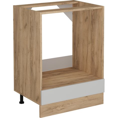 Herdumbauschrank R-Line, Weiß Landhaus, 60 cm ohne Arbeitsplatte, Vicco
