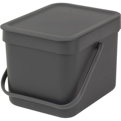 poubelle 6 l grey - sort & go - brabantia
