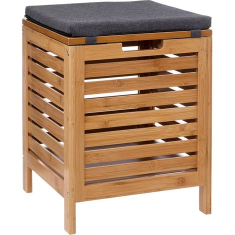 Badhocker BAMBOO mit Wäschekorb, 2in1 (1/5)