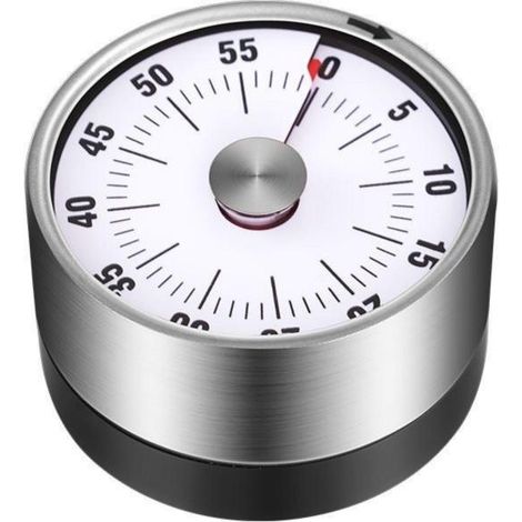 Temporizador mecánico de acero inoxidable para estudiantes, gestión del tiempo, temporizador de cocina portátil.