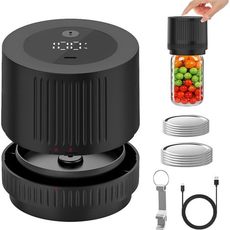 Set di macchine per sottovuoto elettriche per barattoli di conserve, macchina sottovuoto automatica per la conservazione degli alimenti, Electric  Jar Vacuum Sealer Kit per larghezza e apertura (1/5)