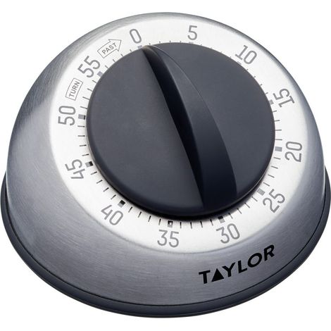 KitchenCraft Taylor Pro Temporizador de Cocina, Acero Inoxidable 60-Minutos Mini Temporizador de Cocina, Alarma Portátil para Cocinar y Hornear, Avalado por Chefs Profesionales