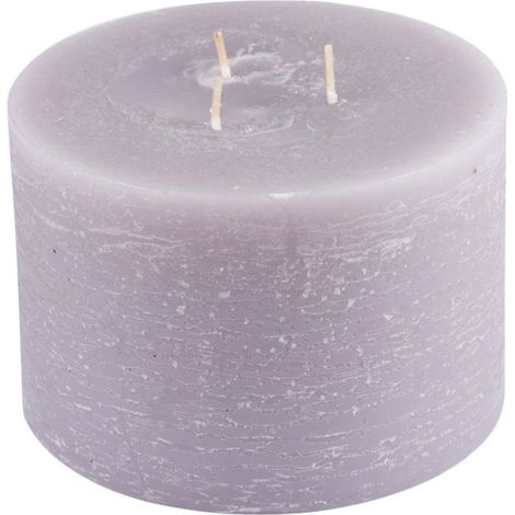 Bougie Déco 3 Mèches "Rustique" 12cm Lin (1/2)