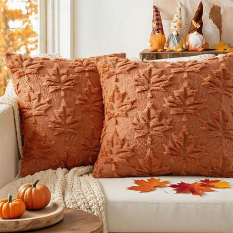 Housse de Coussin 30x50, Lot de 2 Pièces Coussin Automne, Canapé Housses Coussin Feuilles, pour Canapé, Salon, Chambre à Coucher Interieur (30 50) (1/5)
