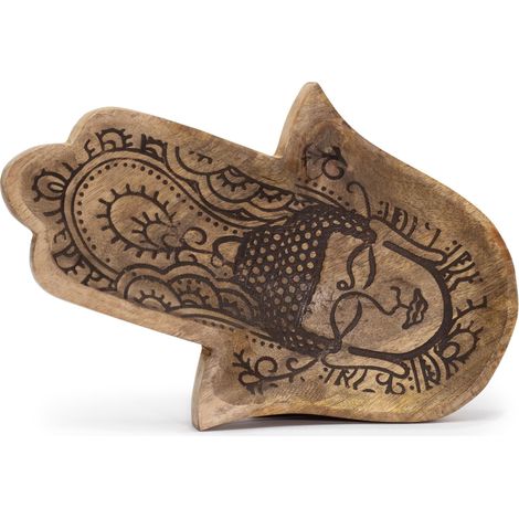 Bandeja larga 30x20.5x2.5cm - Hamsa con Buda Negro