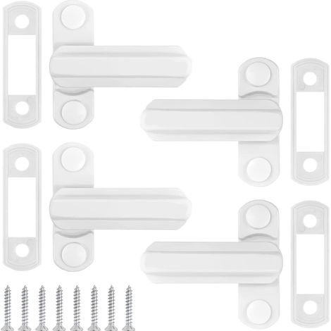 4 Pièces de verrouillage de fenêtre, fenêtre Boucle verrouillage de fenêtre Verre de porte verrouillage de porte en aluminium verrouillage de sécurité sûre verrouillage de la fenêtre de la fenêtre