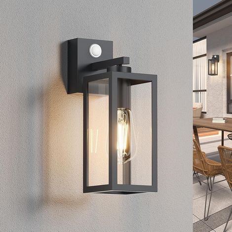 Outdoor Motion Sensor LED Light IP65 Waterproof Wall Lamp, Classic Lantern, Terrace, Garden, Pathways, Stairs, Outdoor Light, Anthracite (1/5)