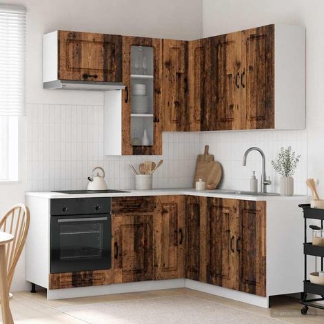 vidaXL Unité de cuisine KALMAR 8 pcs Bois ancien Bois d'ingénierie (1/5)