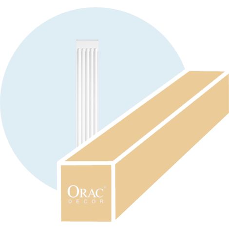 Lot de 2 fûts de colonne large pour pilastres orné d'encoches K250 - L27 x H200 x L2,9cm - ORAC DECOR