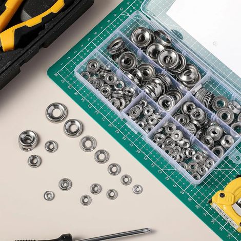Jeu de 160 rondelles concaves-convexes en acier inoxydable pour fixation et assemblage, résistante à la corrosion (1/5)