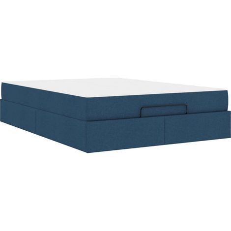 Maison Exclusive - Bettgestell mit Matratze 2 pcs Blau Stoff