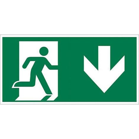 Adhésif pour éclairage de secours avec flèche vers le bas 200x75mm (1/2)