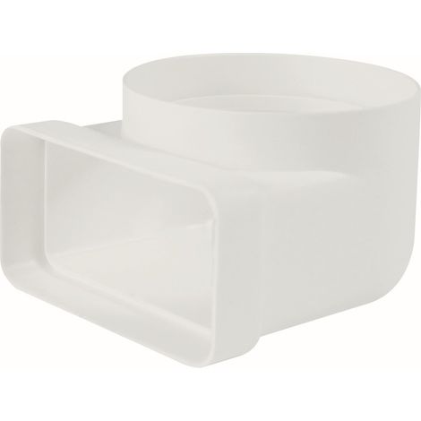 Gomito 90gradi rettang. circolare 100-55x110 bianco per cappe