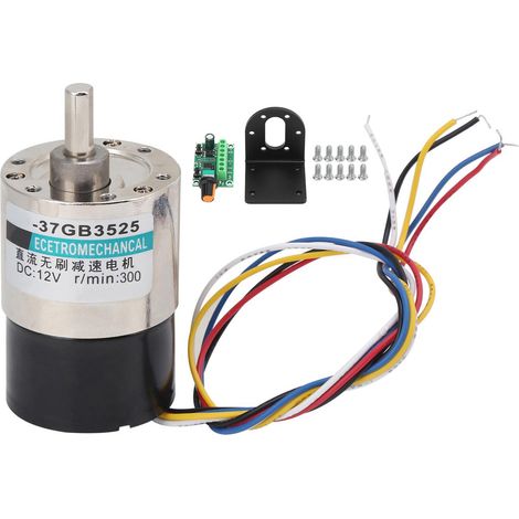 12V bürstenloser Motor mit niedriger Drehzahl, inklusive Halterung und Steuerplatine, Rechts-/Linkslauf, Modell XD-37GB 3525, 300 U/min.