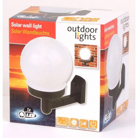 Solar Wand Leuchte LED Kugel Dekoration Licht Außenbereich Garten Beleuchtung (1/5)