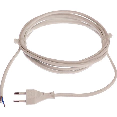 1 Câble de connexion Euro, Blanc, 3m, Fiche plate, Embouts dénudés, Intérieur