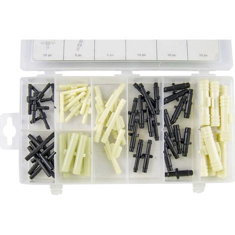 Surtido de conectores para mangueras de vacio, mangueras de combustible y mangueras de agua 4 mm a 10 mm, 65 piezas (1/2)