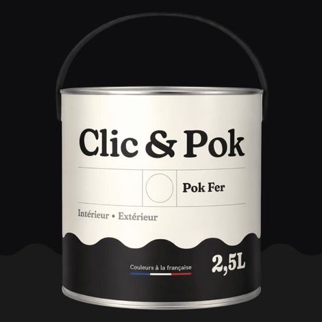 Peinture Fer Antirouille – Métal Extérieur Intérieur, Satinée, Protection Rouille - 2,5L - RAL 9005 - Noir foncé
