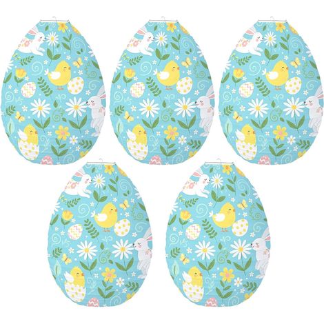 Lanternes en Papier D'œuf pour Fête de Pâques, Lot de 5 Pièces, Décoration Suspendue de Printemps Facile à Installer et Réutilisable pour Soirées Festives (1/5)
