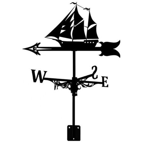QORVA-Girouette de voilier rétro, indicateur de direction du vent, décoration extérieure pour toit (1/5)