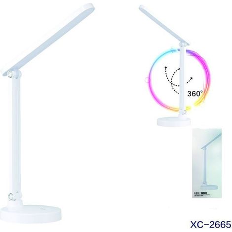 Wisdom - Lampada Tavolo Scrivania Moderna Led Casa Ufficio Touch Bianca Snodabile Dt-2665 -