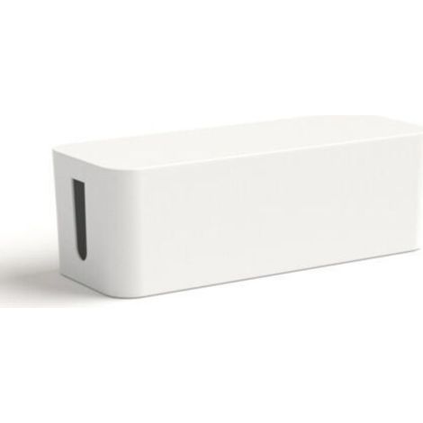 Cable box (Storage box for charging cables and power strips, cable management box 40x15.5x13.5cm, rubber feet) White (1/5)