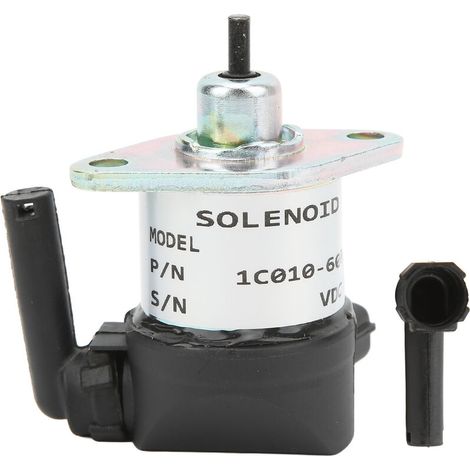 Jeffergarden Électrovanne d'arrêt de carburant 12VDC 17208-60015 en alliage d'aluminium adaptée aux moteurs Kubota D905 D1005 D1105 V1305 V1505 etc.-DOU