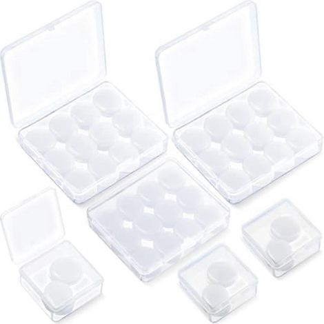 21 paires de bouchons d'oreilles réutilisables et modelables blancs pour dormir (1/5)