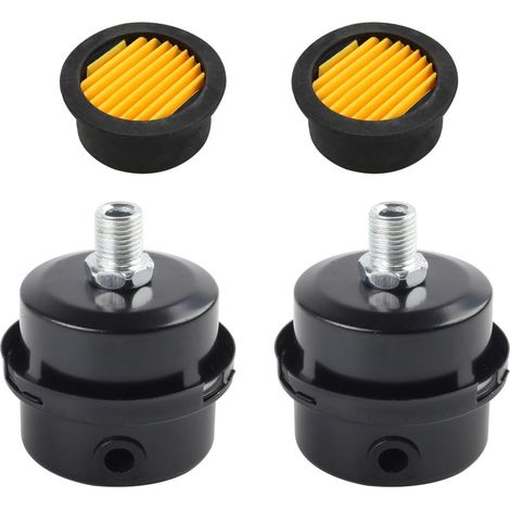 2 filtres silencieux pour compresseur d'air - 13 mm, filetage métallique, filtre d'admission silencieux pour compresseur, pièces de rechange (1/5)