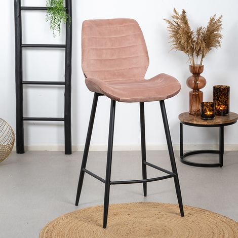 Naber Hocker Step 2V, Gestell schwarz, Bezug rosa (1/5)