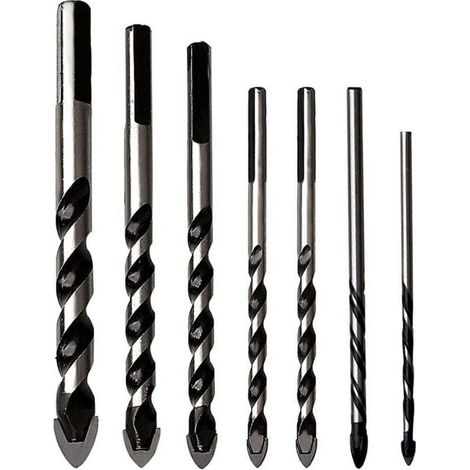 Lot de 7 Forets Multi-Matériaux en Carbure de Tungstène pour Porcelaine Céramique Béton Brique Verre Miroir Maçonnerie Plastique Bois (3–12 mm)