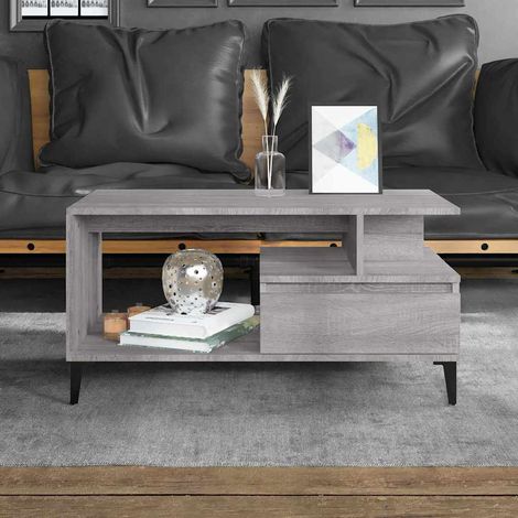 vidaXL Coffee Table Grey Sonoma 90x49x45 cm Engineered Wood (1/5)