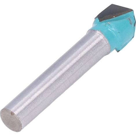 Fraise à rainurer en V pour le travail du bois, angle de 90°, diamètre de coupe de 10 mm, queue de 6 mm (1/5)