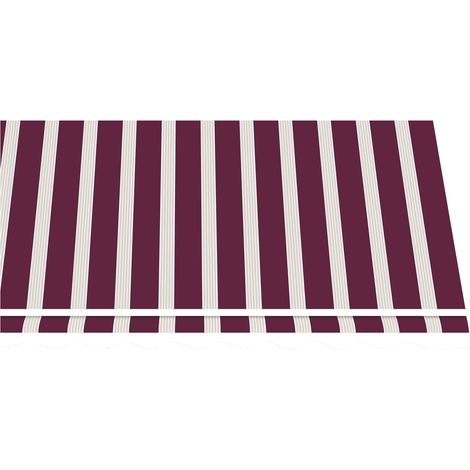 Telo di Ricambio per Tenda da Sole a Caduta e Bracci in Poliestere da 180gr/mq PU Impermeabile Bordeaux e Beige - A caduta - L200xP250 CM (1/2)