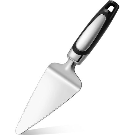 Spatule à tarte Rainspire en acier inoxydable, coupe-gâteau, spatule de service, compatible lave-vaisselle, bords tranchants des deux côtés, noire (1/5)